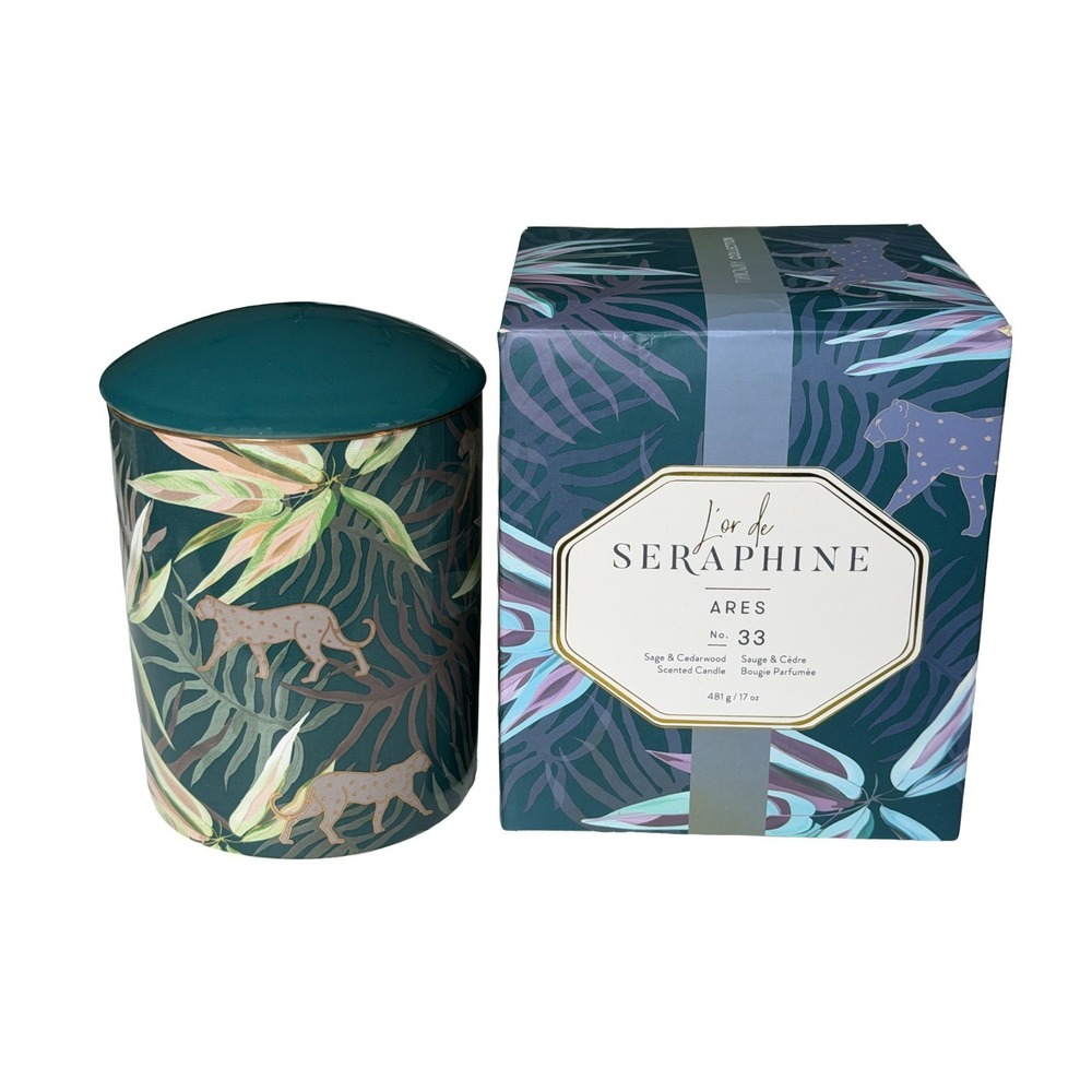 Seraphine Scented Candle Sage & Cedarwood Leopard Turnowsky Collection